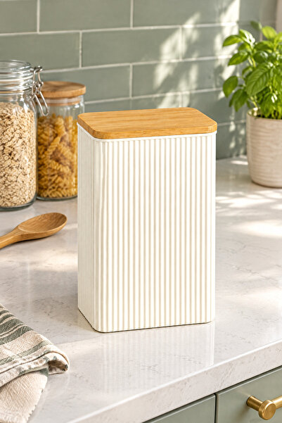 MAKRİ HOME Bambu Kapaklı Saklama Kutusu - 2 Litre (15 x 9 x 21 cm)