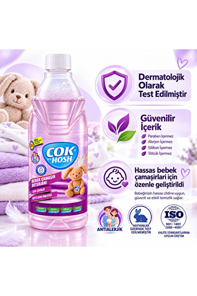 Çokhosh Antialerjik Bebek Çamaşır Deterjanı 700 Ml – Leke Çözücü & Kötü Koku Önleyici – Hassas Ciltler İçin