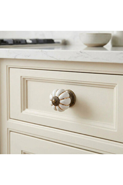 Generic Brand Tomurcuk Porcelain Knob White - Antique Single Screw Furniture ...