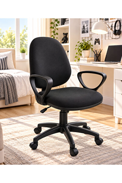 ChairLife DOLE , Siyah gövde/Siyah kumaş Ofis Büro Sekreter Çalışma Koltuğu S...