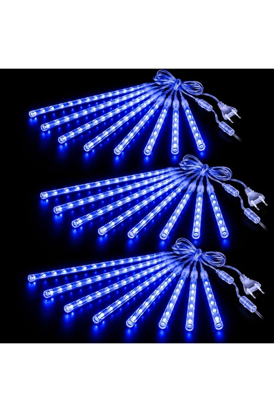 divendi-ro Set de 3 instalații luminoase de Crăciun cu 8 meteori, lungime 4 m...