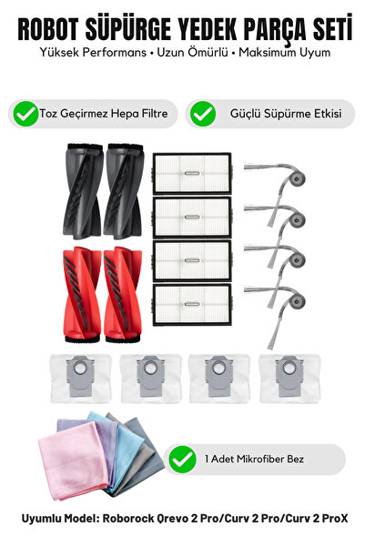 Asgard Grup Roborock Qrevo 2 Pro/Curv 2 Pro/Curv 2 ProX Συμβατό με 2 κύριες β...