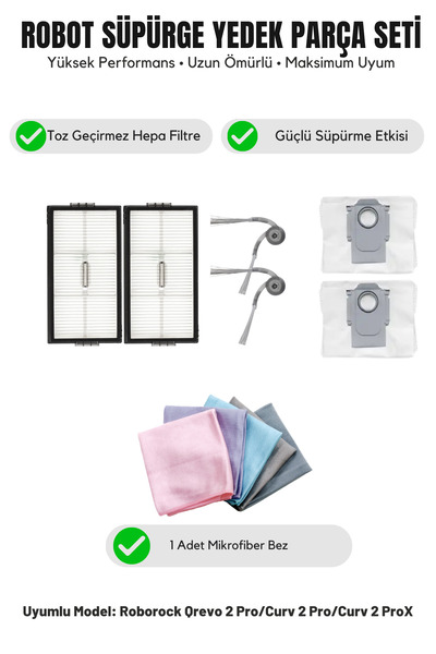 Asgard Grup Roborock Qrevo 2 Pro/Curv 2 Pro/Curv 2 ProX Compatibil cu 2 perii...