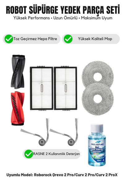 Asgard Grup Roborock Qrevo 2 Pro/Curv 2 Pro/Curv 2 ProX Συμβατό με 1 κύρια βο...