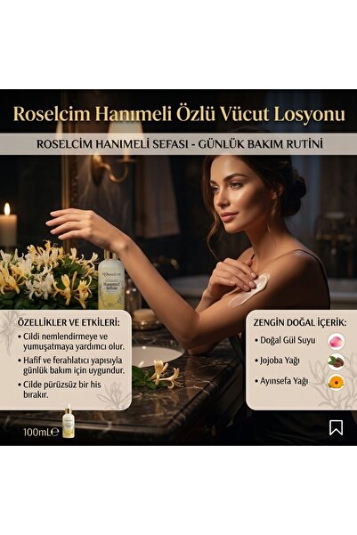 Nemlendirici ve Yumuşatıcı Hanımeli özlü Vücut Losyonu