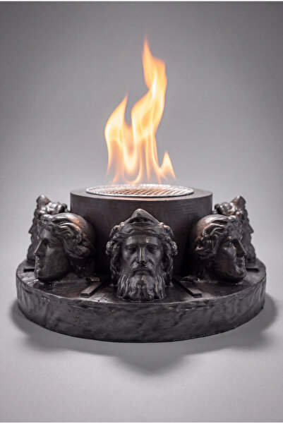 Viewart 7 Başlı Antik Masaüstü Dumansız Şömine (Bioethanol Yakıt Hediyeli)