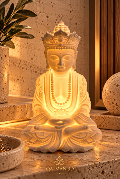 Qatman3d Buddha Figürlü LED Tealight Mumluk
