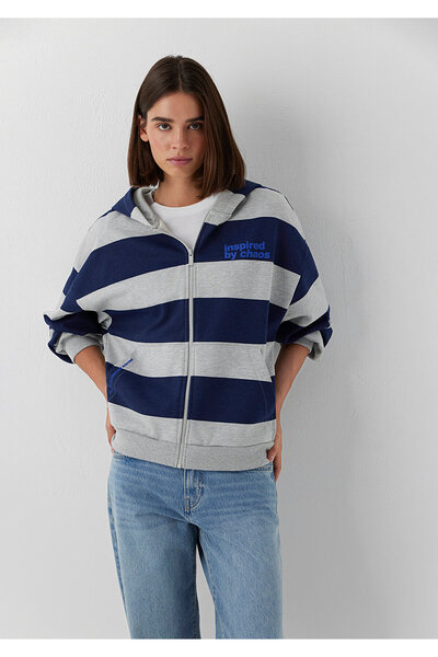 Mavi Kapüşonlu Sweatshirt 1S20107-81518