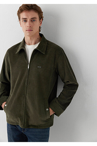 Mavi Yeşil Kadife İnce Ceket Loose Fit / Bol Rahat Kesim 0220364-88487