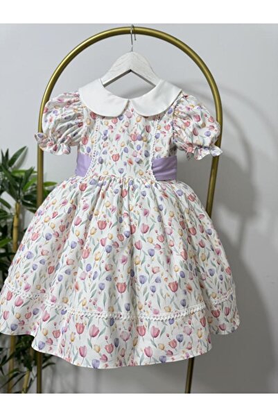 sunshine boutique15 فستان التوليب بتصميم مميز - 2/1 سنه الطول 46 سم الوسط 56 سم