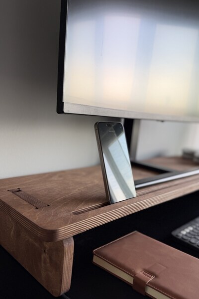 Vivonest Ergonomik Ahşap Monitör Standı Masa Yükseltici Kontrplak Kolay Kurul...