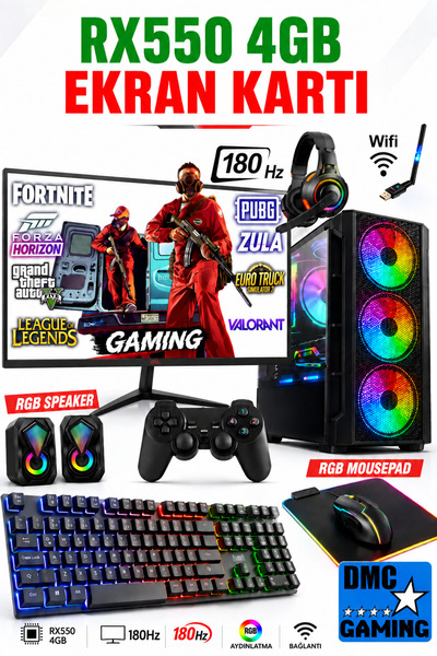 Dmc N144x (PUBG,GTA 5) I5 3470,16gb,500gb Hdd,256gb Ssd,4gb Rx550,24''180hz O...