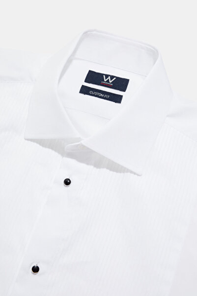 W Collection BEYAZ UZUN KOLLU CUSTOM GÖMLEK