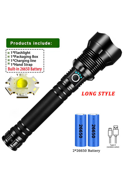 Choice ZOOM long style High Power 4-Core XHP50 LED Flashlight Type-C Recharge...