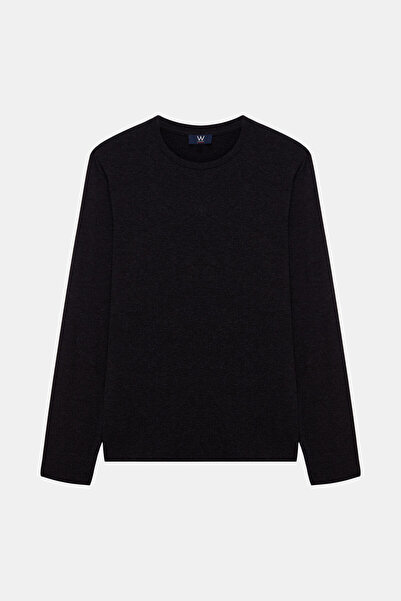W Collection ANTRASİT BİSİKLET YAKA UZUN KOLLU SWEATSHİRT