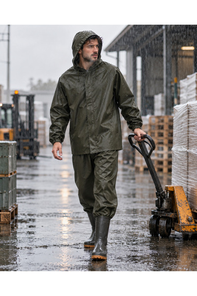 T Rain Zippered Bottom-Top Suit Raincoat Waterproof Fisherman