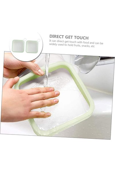 Arabest Silicone Sandwich Containers,Reusable Bread Storage Box with Secure Lid,Pack of 2,Green