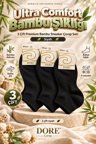 Dore Original Women's 3 Pairs Bamboo Ultra Comfort Soft Breathable Sweat-Abso...
