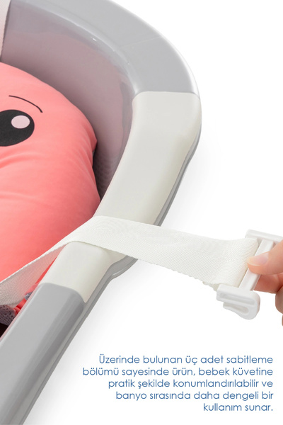 Babyjem Sevimli Balina Köpüklü Banyo Küveti Yatağı Pembe (Straforlu - Suda Batmaz)