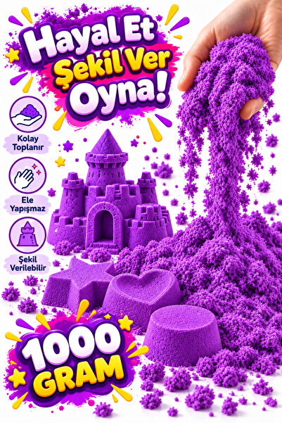 Toyuncakçı Mor Kinetik Kum Oyun Kumu 1 Kg Kinetik Kum