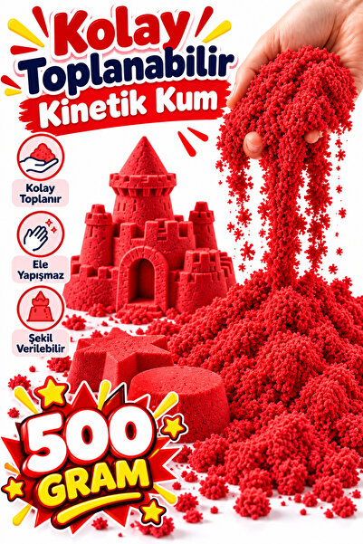 Toyuncakçı Kırmızı Kinetik Kum Oyun Kumu 500 Gram