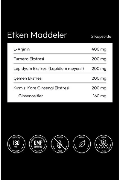 Nova Prima Women's Vitality+ Çemen Ekstresi, Damiana, Kore Ginsengi, L-Arginin & Lepidium Meyenii 60 Kapsül