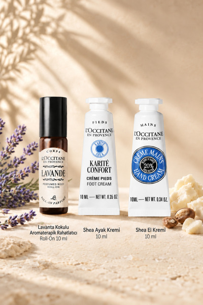 L'Occitane Shea serisi El, Ayak Bakım Kremi ve Rahatlatıcı Lavanta Yağı İçere...