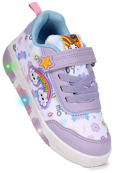 Kiko Kids Bulut Cırtlı Işıklı Kız Çocuk Günlük Spor Ayakkabı