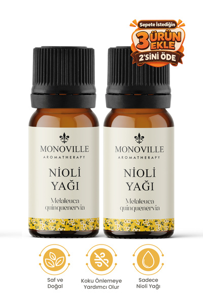 Monoville Nioli Uçucu Yağı 2'li Set Saf ve Doğal (Niaouli Essential Oil) 2x10 ml