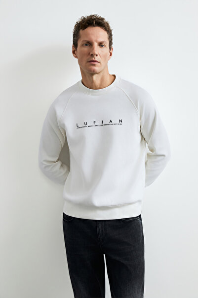 Lufian Cooper Erkek Sweatshirt Kırık Beyaz