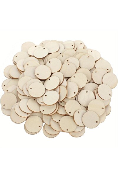 Choice 100PCS 100pcs Wood Circle Pendants 2.54 CM Round Disc Circle Wood Pend...