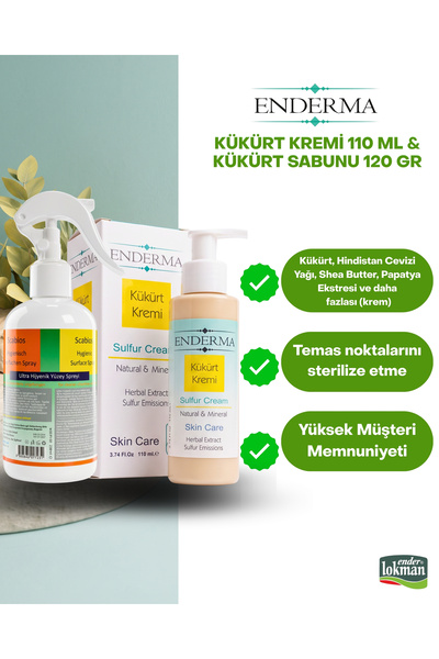 enderma Kükürt Kremi 110 ml Ortam Dezenfektan Spreyi 250 ml