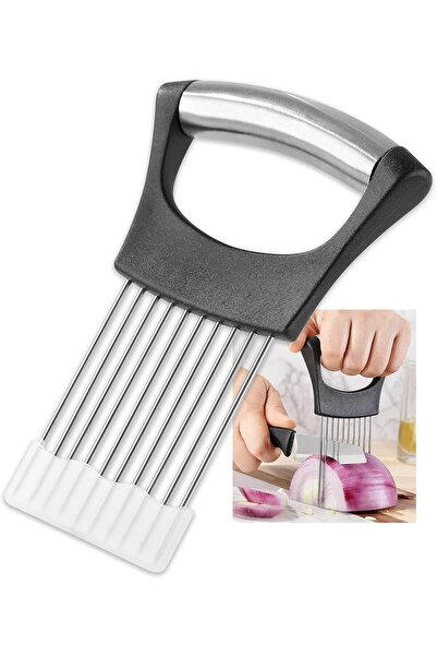 Arabest Stainless Steel Onion Slicer and Vegetable Holder with Anti-Slip Hand...