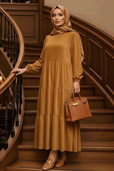Neva Style فستان مخملي بتصميم كاميل مع طيات متعددة 1286C