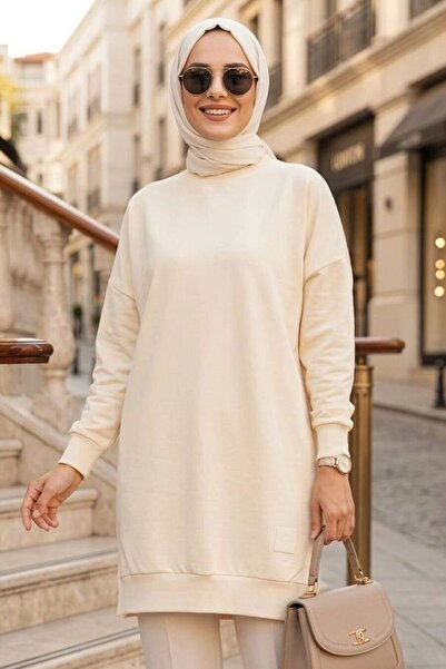 Neva Style تونيك حجاب بيج 30644BEJ