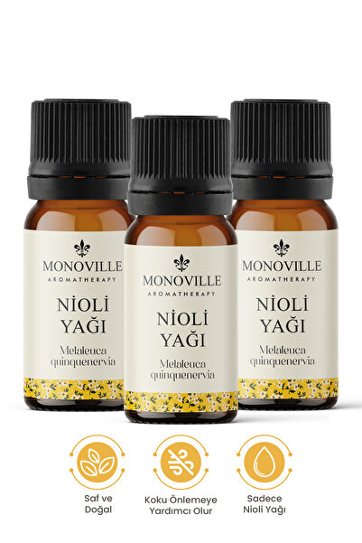Monoville Nioli Uçucu Yağı 3'lü Set Saf ve Doğal (Niaouli Essential Oil) 3x10 ml