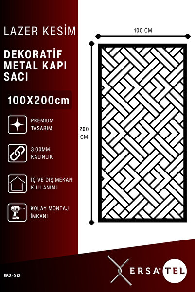 Ersatel Modern Lazer Kesim Bahçe ve Villa Kapı Sacı (boyasız)