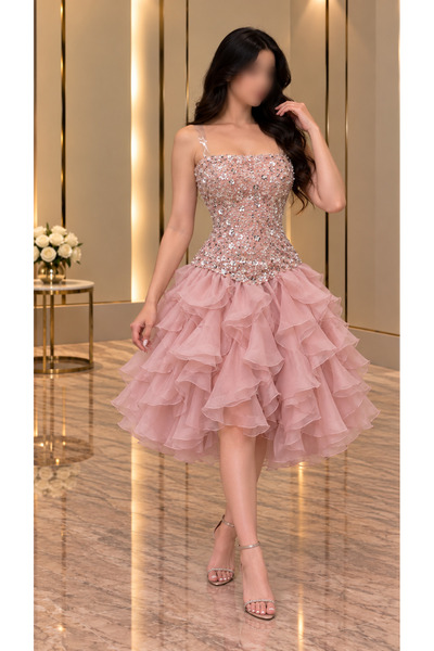 GORI FASHION فستان ترتر راقي كلوش فاخر لسن المحير