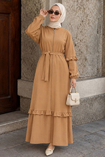Neva Style Zippered Biscuit Hijab Dress 5812Bs