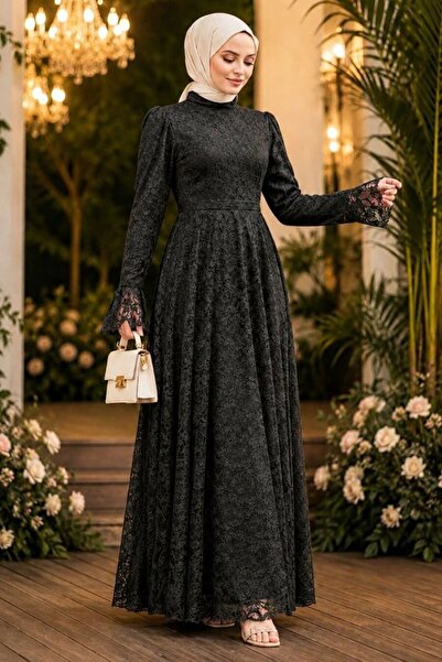 N.S NEVA STYLE Lace Pcs Black Hijab Evening Dress 6294S
