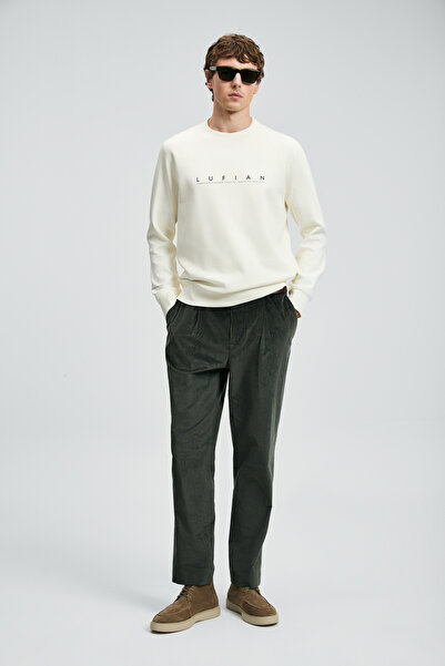 Lufian Cooper Erkek Sweatshirt Kırık Beyaz