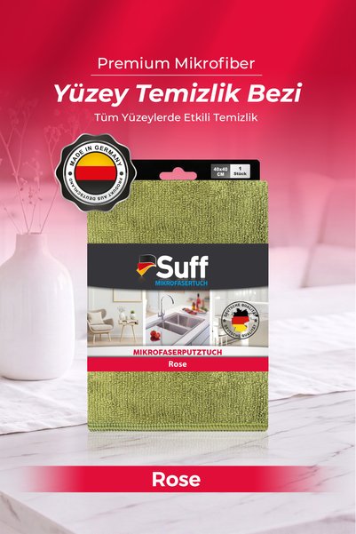Suff Rose Mikrofiber Yüzey Temizlik Bezi Çok Amaçlı Ev Temizlik Bezi 40x40 cm...