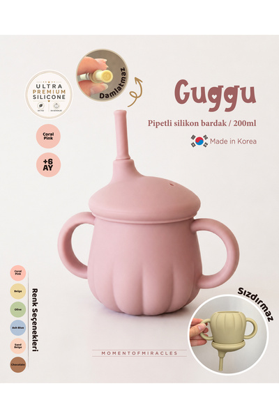 Tgm Baby Guggu Ultra Premium Silikon Pipetli Alıştırma Bardağı (200 ml)