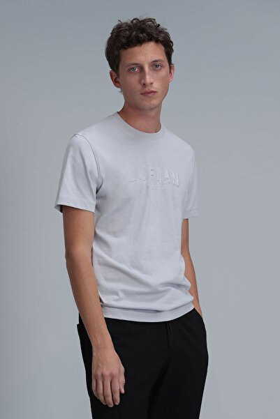 Lufian Gold Modern Graphic T-Shirt Stone