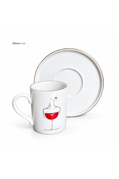 qtahya homes queen of kütahya Porcelain Turkish Coffee Cup Set for 6 People – Gift, Stylish Design