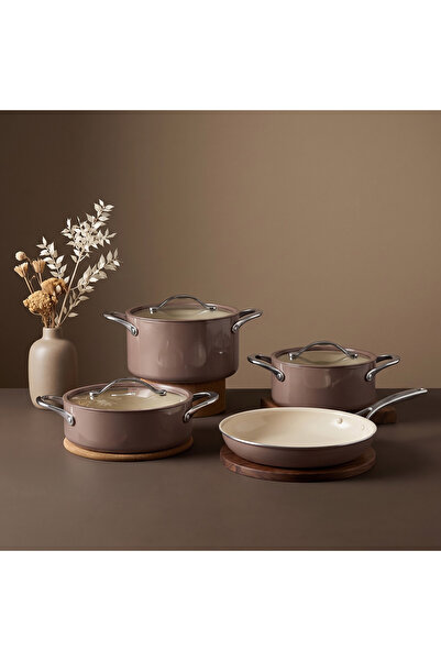 Jumbo Palencia Swiss Crystal Brown 7 Parça Tencere Seti
