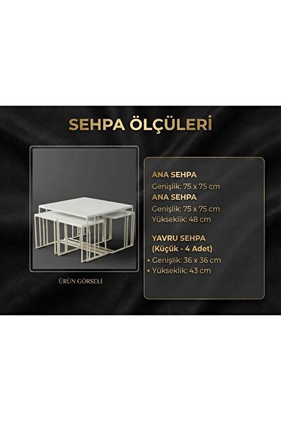 Zigon 4+1 YAVRULU ORTA SEHPA SEHPA KREM BEYZ MDF