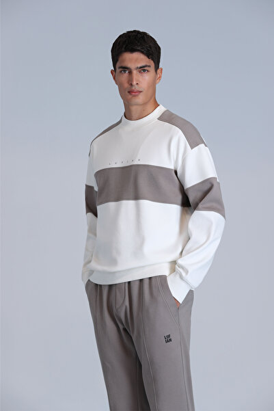 Lufian Pıeces Erkek Sweatshirt Kırık Beyaz