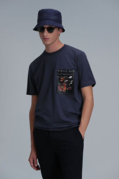Lufian Exotic Modern Graphic T-Shirt Anthracite