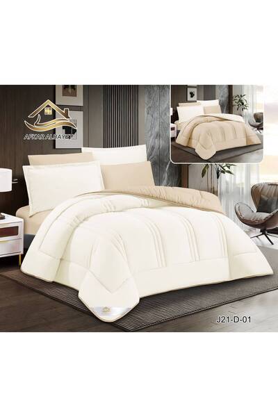 Afkar Albayet Double bed sheet set, 6 pieces, plain microfiber